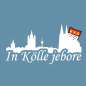 Mobile Preview: Aufdruck | Köln Poloshirt » In Kölle jebore« Hellblau-Weiß | Im Köln Shop online kaufen