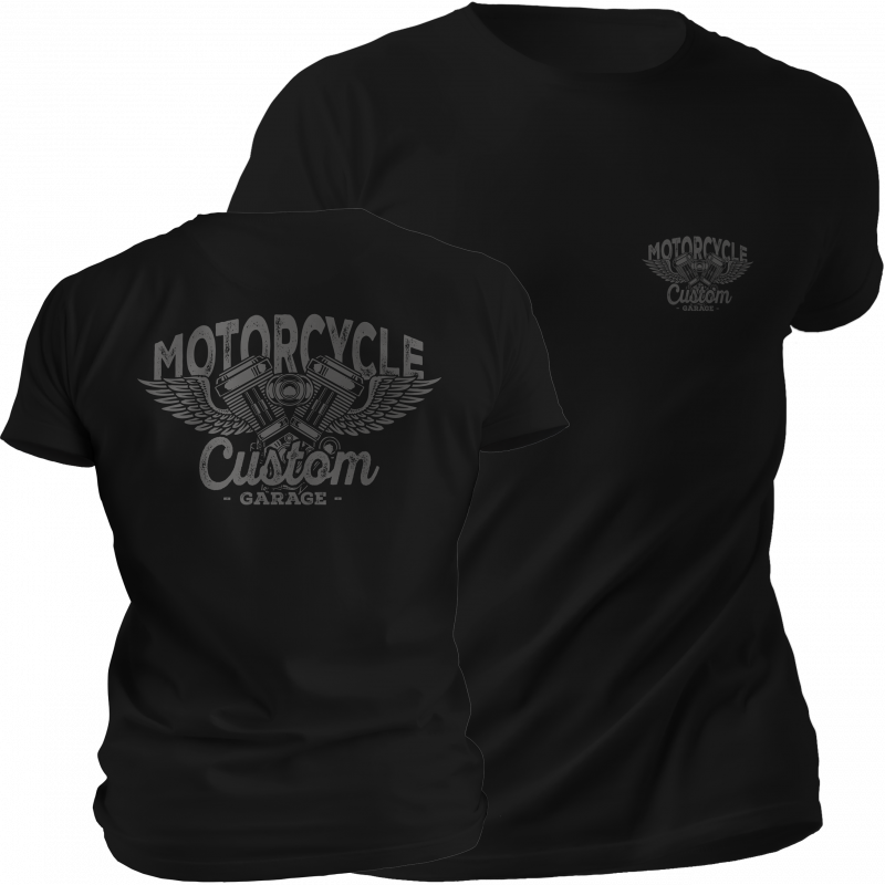 Biker Shirt Unisex Schwarz Wings