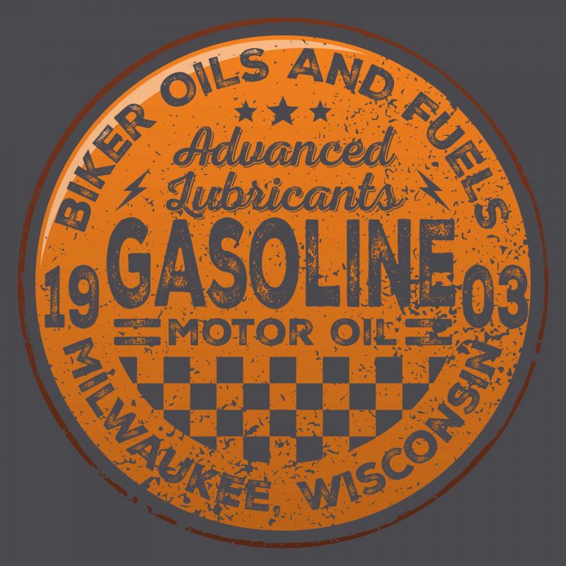 Biker T-Shirt „Gasoline“ dunkelgrau – Detail