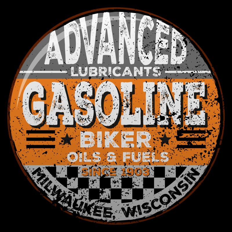 Biker T-Shirt „Gasoline“ schwarz – Detail