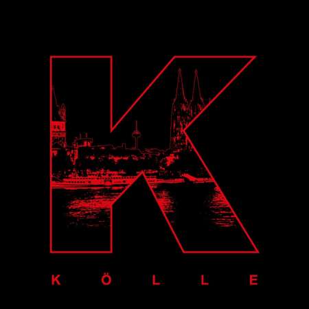 Aufdruck Köln T-Shirt »K – Kölle« mit Skyline Unisex Schwarz | Im Köln Shop online kaufen