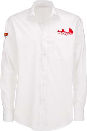 Langarm | Hemd mit Köln-Motiv »In Kölle doheim« Weiß| Im Köln Shop online kaufen
