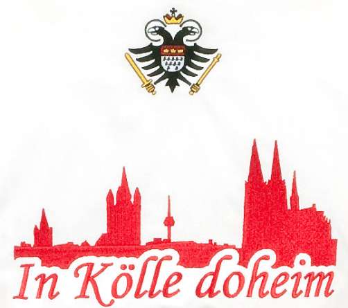 Stickwappen | Hemd mit Köln-Motiv »In Kölle doheim« Weiß| Im Köln Shop online kaufen