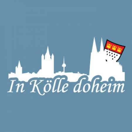Aufdruck | Köln Poloshirt » In Kölle doheim« Hellblau-Weiß | Im Köln Shop online kaufen