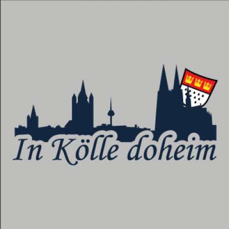 Aufdruck | Köln Hoodie »In Kölle doheim« Grau-Blau | Im Köln Shop online kaufen
