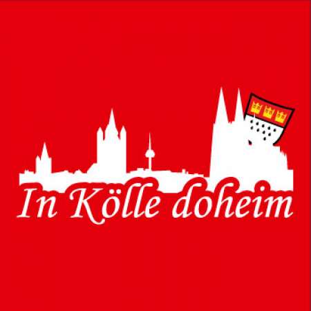 Aufdruck |  Köln Polo-Shirt »In Kölle doheim« Rot / Weiß | Im Köln Shop online kaufen
