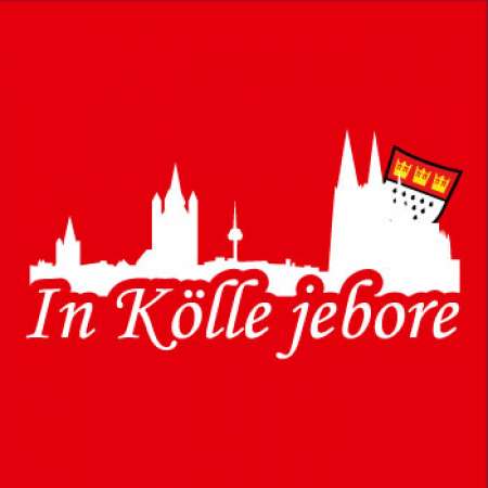 Aufdruck |  Köln Polo-Shirt »In Kölle jebore« Rot / Weiß | Im Köln Shop online kaufen