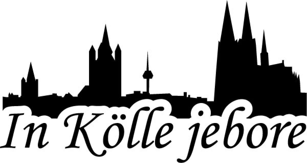 Köln Aufkleber »In Kölle jebore« | Schwarz | Köln Souvenirs online kaufen