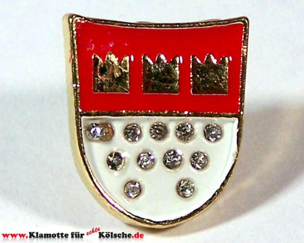 Pin Köln Wappen | Gold und Strass | Köln Souvenirs online kaufen