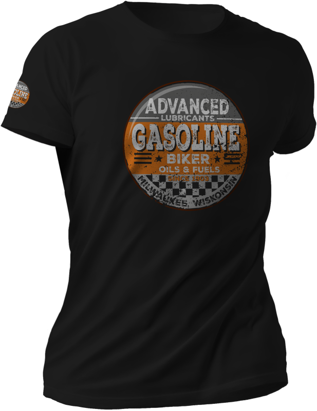 Biker T-Shirt „Gasoline“ schwarz