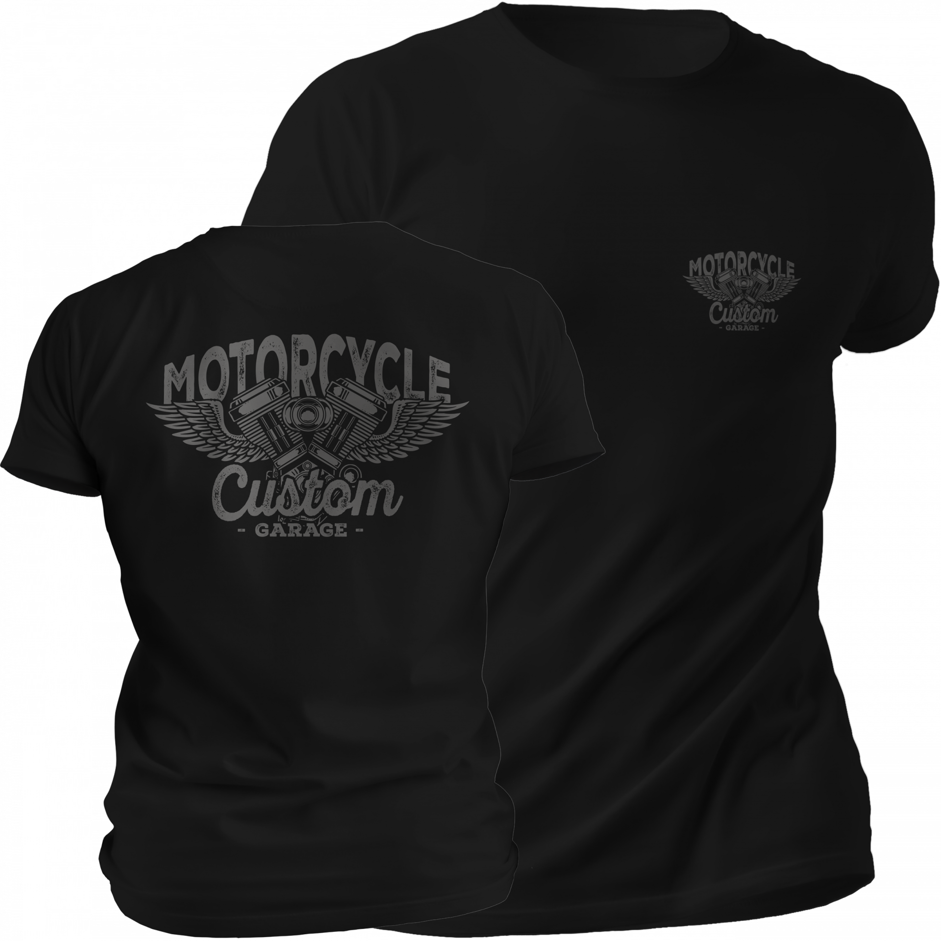 Biker Shirt Unisex Schwarz Wings