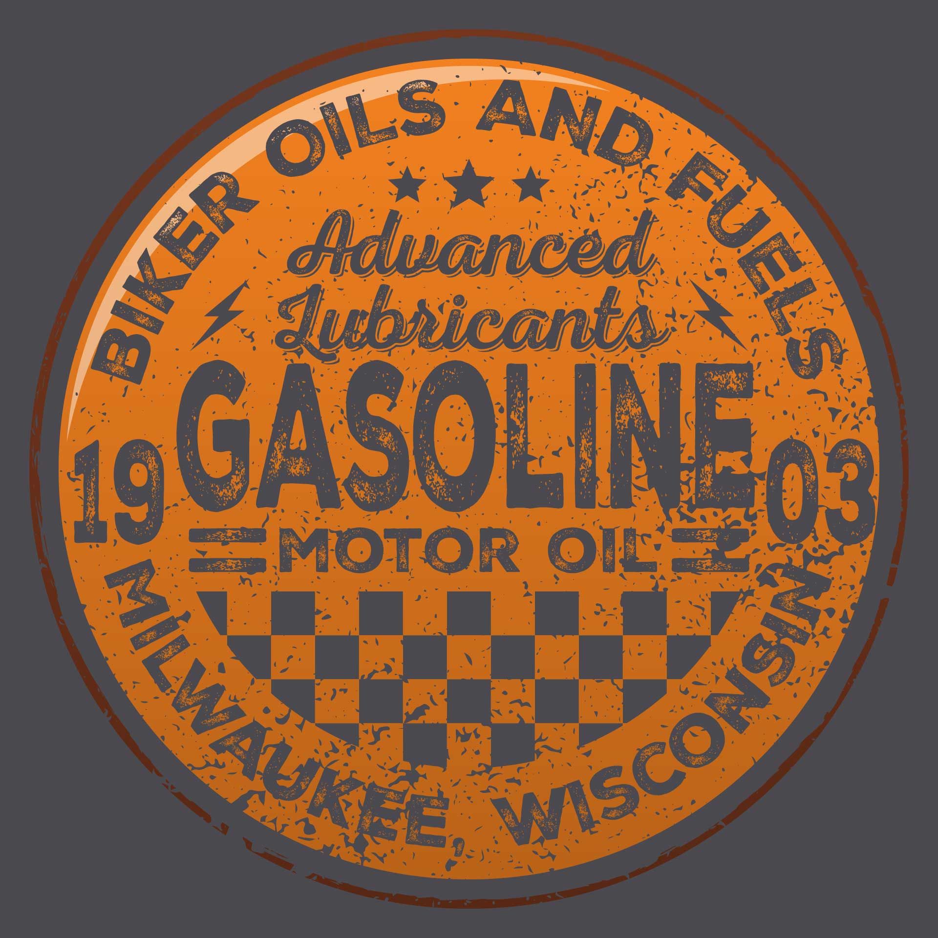 Biker T-Shirt „Gasoline“ dunkelgrau – Detail
