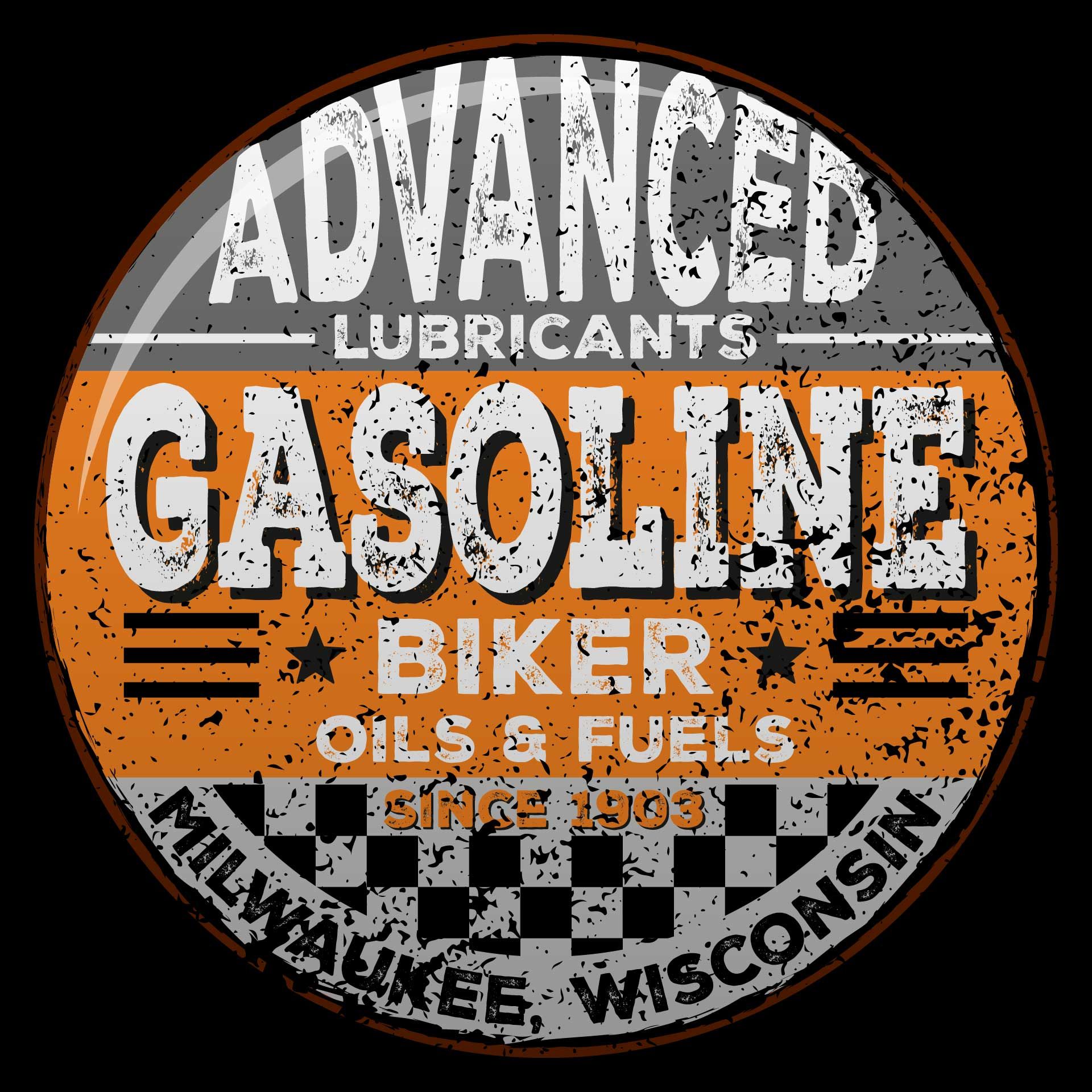 Biker T-Shirt „Gasoline“ schwarz – Detail