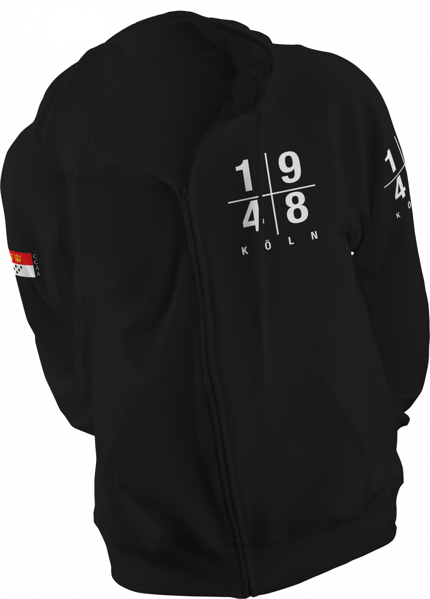 Sweatjacke Köln »In Kölle jebore« Schwarz-Rot | Im Köln Shop online kaufen