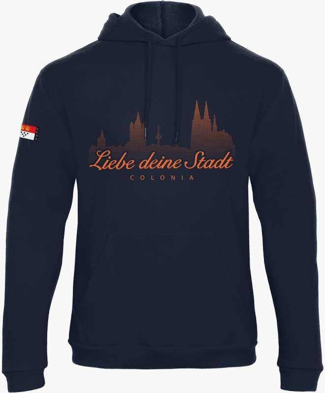 Köln Sweatshirt »Liebe deine Stadt« Blau-Orange | Im Köln Shop online kaufen
