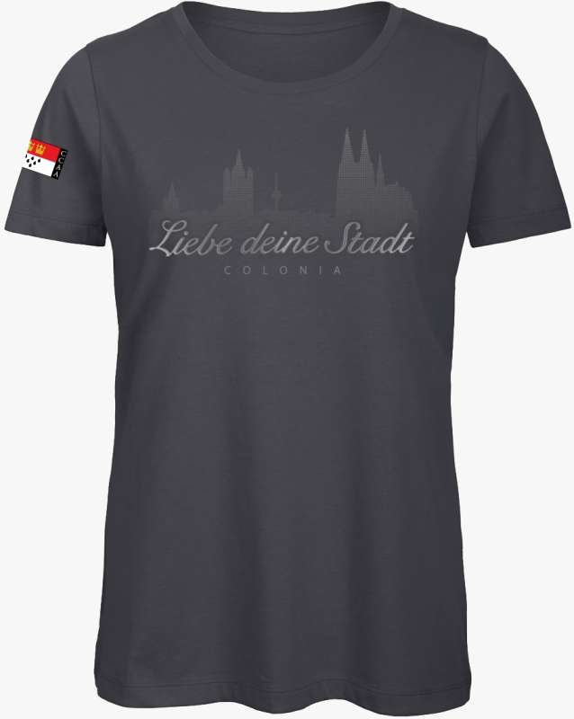 Köln-Shirt »Liebe deine Stadt« Frauen Grau | Im Köln Shop online kaufen