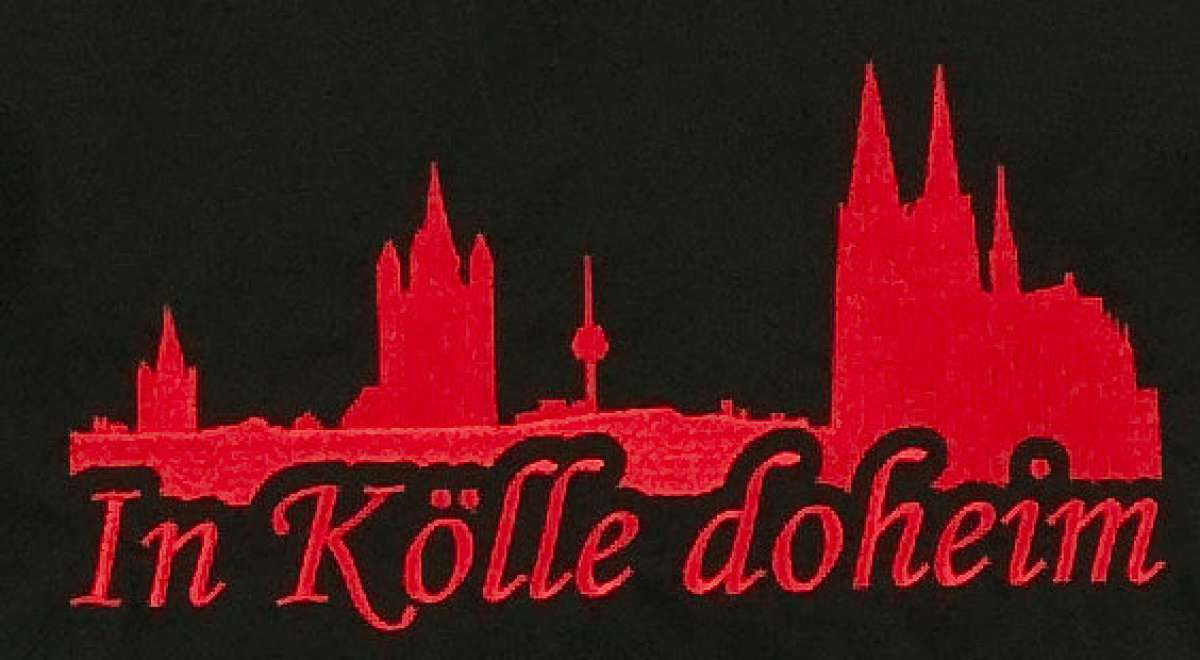 Aufdruck | Kölnhemd »In Kölle jebore« Schwarz-Rot | Im Köln Shop online kaufen