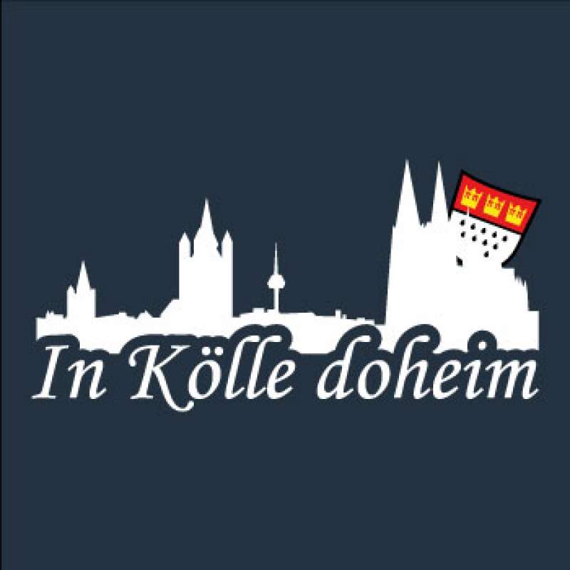 Aufdruck | Köln Polo-Shirt » In Kölle doheim« Blau-Weiß | Im Köln Shop online kaufen
