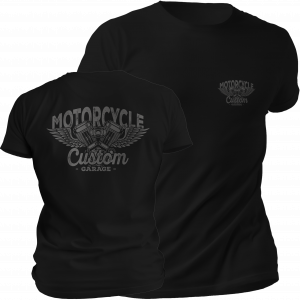 Biker Shirt Unisex Schwarz Wings