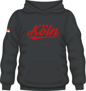 Köln Hoodie Unisex Grau Rot "Köln"