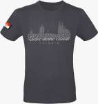 Köln T-Shirt "Liebe deine Stadt" Unisex Grau Druck Silber/Grau
