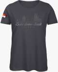 Köln Damen T-Shirt "Liebe deine Stadt" Damen Rundhals  Grau Druck Silber/Grau