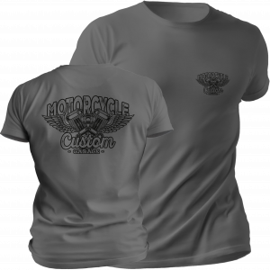 Biker Shirt Unisex Asphaltgrau Wings